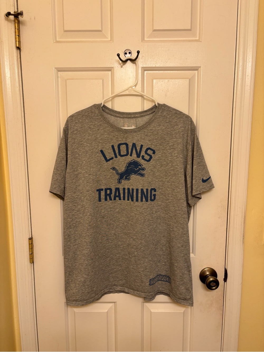 Detroit Lions Player’s Trunk NFL Training Team Issued Gray Nike Casual T-Shirt